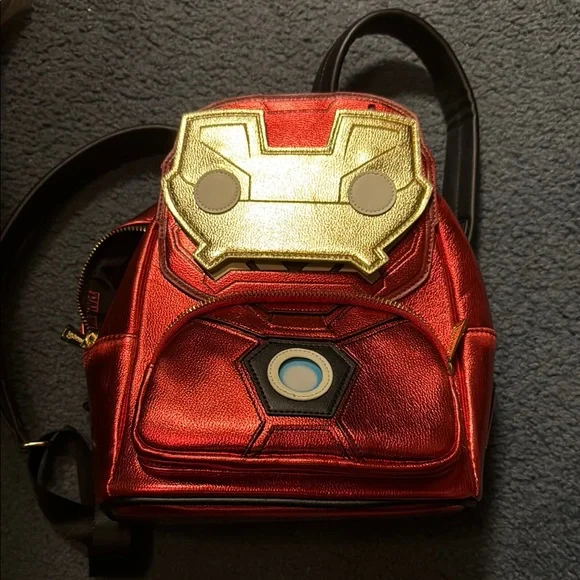 Iron Man Loungefly Backpack - Red and Gold Loungefly Marvel Iron Man 15th Anniversary Cosplay Mini  main image 4
